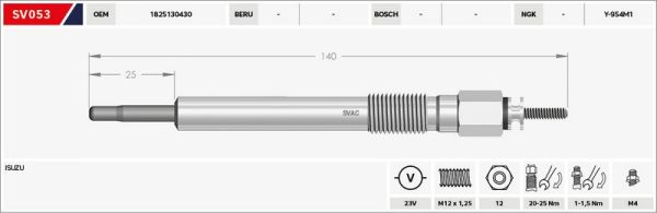 KIZDIRMA BUJİSİ (ISITMA) NPR-59 / NPR-66 23V.