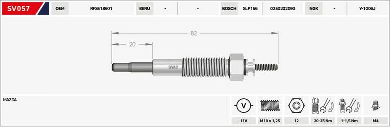 KIZDIRMA BUJİSİ (ISITMA) BESTA / CERES 2.4 / E-2200 / İŞBORA TRAKTÖR 10.5 V