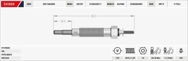 KIZDIRMA BUJİSİ (ISITMA) L-200 90-99 / L-300 90-98 11V. ŞOKLU