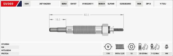 KIZDIRMA BUJİSİ (ISITMA) L-200 90-99 / L-300 90-98 11V. ŞOKLU