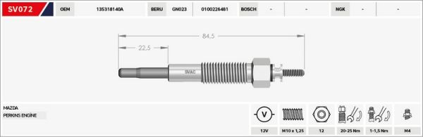 KIZDIRMA BUJİSİ (ISITMA) L-200 00-06 ŞOKLU 12V.