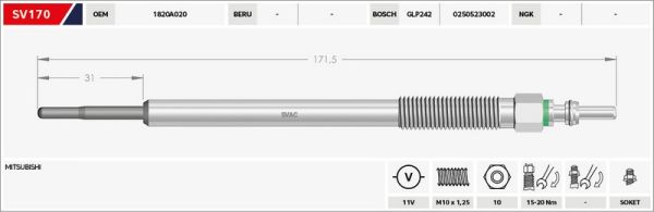 KIZDIRMA BUJİSİ (ISITMA)- L200-CR EURO5 10-15 11V