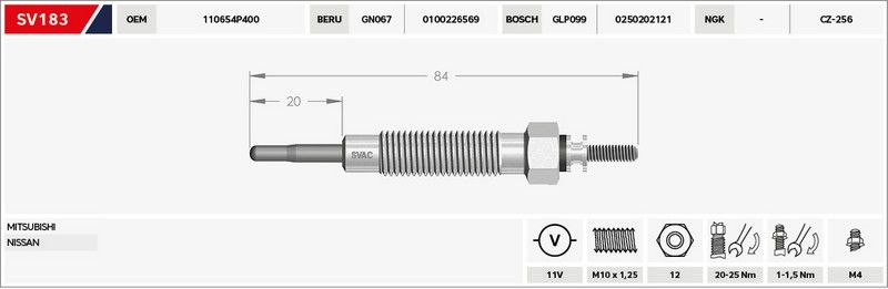 KIZDIRMA BUJİSİ (ISITMA)- CANTER-511/711 / PAJERO 2.8