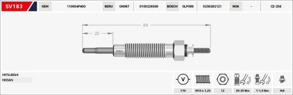KIZDIRMA BUJİSİ (ISITMA)- CANTER-511/711 / PAJERO 2.8