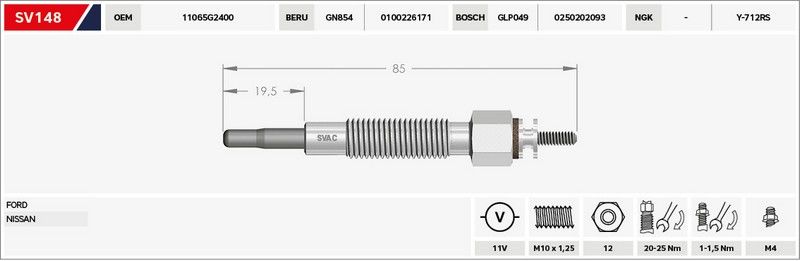 KIZDIRMA BUJİSİ (ISITMA)- VANETTA 2.3 / TERRANO 2.7