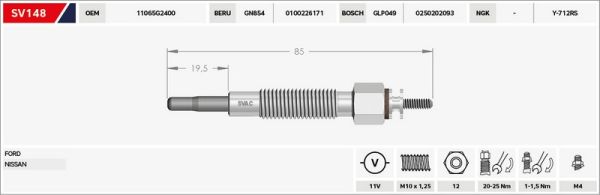 KIZDIRMA BUJİSİ (ISITMA)- VANETTA 2.3 / TERRANO 2.7