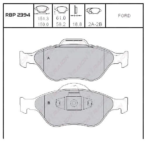 ON FREN BALATA - MAZDA 2 03-07 / FIESTA 95-08 / FUSION 02-12
