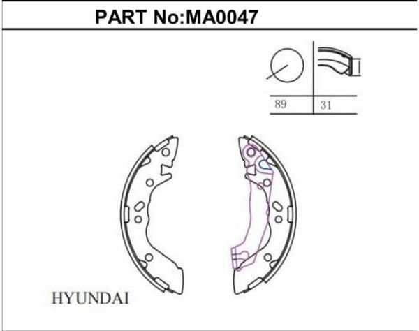 ACCENT 1995-2000 FREN BALATASI ARKA PABUÇLU