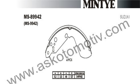 ARKA FREN BALATA (PABUC) - VITARA-5D 90-98