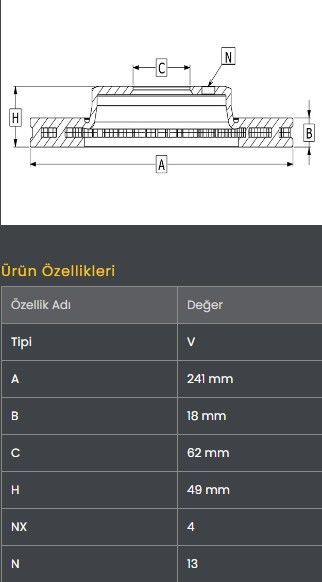 FREN DISKI ON (241-4)- PICANTO 04-11 / I10 08-11