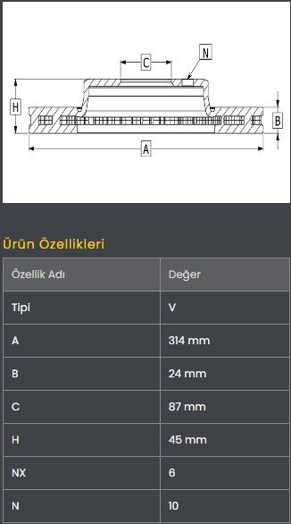 FREN DISKI ON (314-6)- L200 MAGNUM 02-06