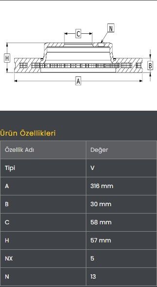 FREN DISKI ON (316-5)- FORESTER 13- / OUTBACK 09-