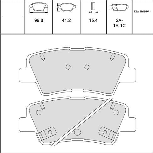 ARKA FREN BALATA (SEGMAN DELIKLI) - I30 12- / ELANTRA 11- / SOUL 11- / SONATA 09- / CEED 12- / CERATO 16- / I20 14- / I30 17- / KONA 18-