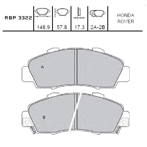 ON FREN BALATA - ACCORD 98-02 / LEGEND 96- / INTEGRA 97- / CRV 97-01 / HRV 99-
