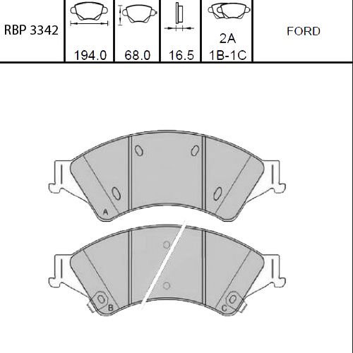 ON FREN BALATA - BT50 12- / RANGER 12-