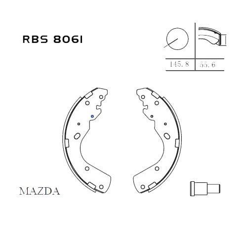 ARKA FREN BALATA (PABUC) - B2500 4WD 96-06 / RANGER 4WD 96-06 / BT50 4WD 06- / RANGER 4WD 06-