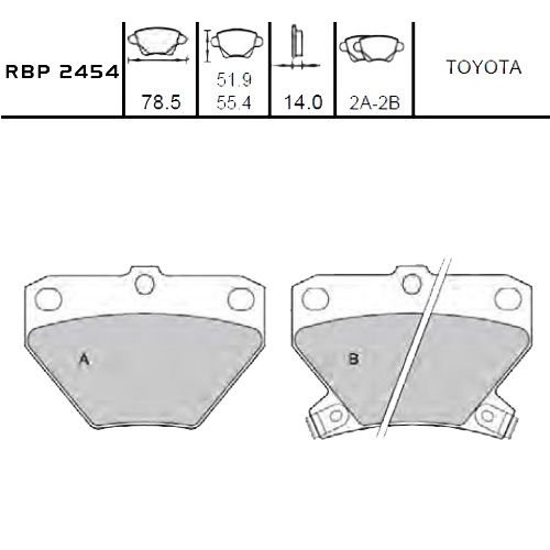 ARKA FREN BALATA - COROLLA-VERSO 02-04 / YARIS 99-05 (ABSLI ARACLAR)