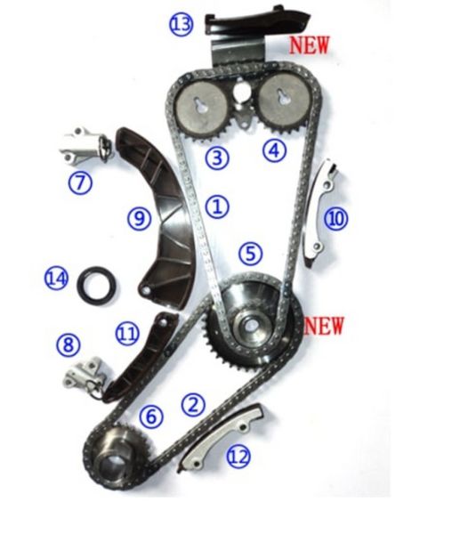BLUE 1.6 2014-2019 / i20 1.4  2015-2018 / ELANTRA 1.6 2016-2018 DİZEL MOTOR ZİNCİR TAKIMI 13 PARÇA