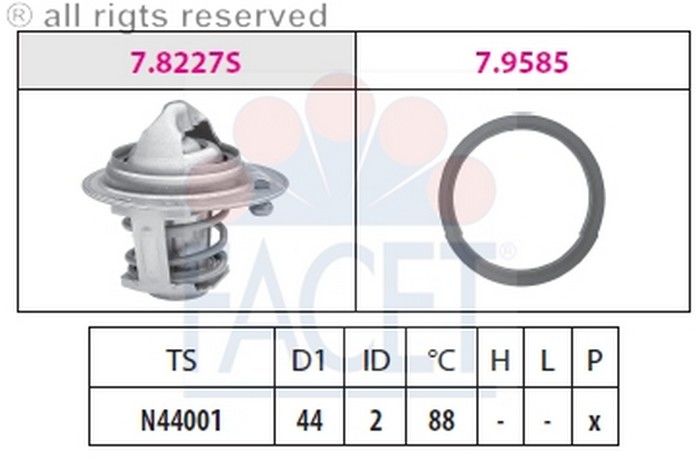 TERMOSTAT(44-88C)-KALOS 1.2 03>/AVEO/MATIZ/BALENO/JIMNY/SWIFT-SF310  (FACET)