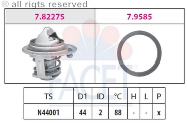 TERMOSTAT(44-88C)-KALOS 1.2 03>/AVEO/MATIZ/BALENO/JIMNY/SWIFT-SF310  (FACET)