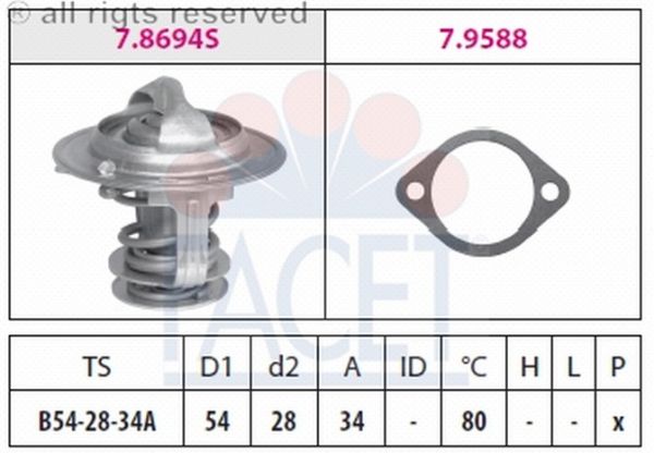 TERMOSTAT(54-80C)-CAPTIVA/ANTARA 2.0D  07>  (FACET)
