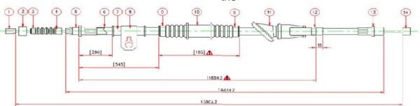 ARKA EL FREN TELI SAG- LANCER 92-03 / PROTON-PERSONA 96-  (ARKA DISKLI FREN SISTEMLERI ICIN)