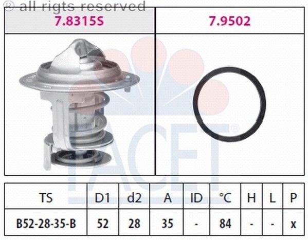TERMOSTAT(52-84C)-APPLAUSE/FEREZO/TERIOS 97>00  (FACET)