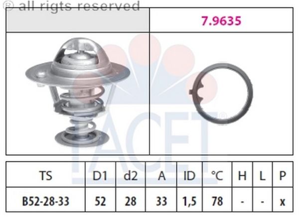 TERMOSTAT(52-78C)-ACCORD 98>02  (FACET)