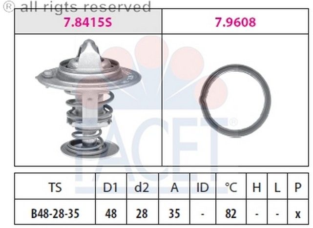 TERMOSTAT(48-82C)-ATOS/GETZ 06>/I10 1.1 08>/PICANTO 1.1  (FACET)