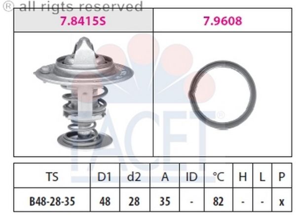 TERMOSTAT(48-82C)-ATOS/GETZ 06>/I10 1.1 08>/PICANTO 1.1  (FACET)