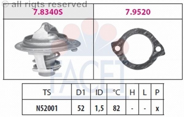 TERMOSTAT(52-82C)-PRIDE/SEPHIA/SHUMA/SPECTRA/626/323-FAMILYA (FACET)