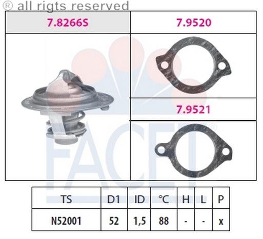 TERMOSTAT(52-88C)-CARENS/RIO 00>/SHUMA/SPECTRA/626  (FACET)