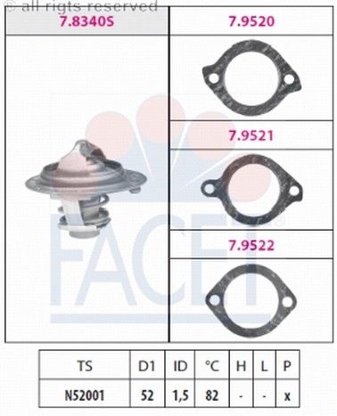 TERMOSTAT(52-82C)-323 90>94  (FACET)