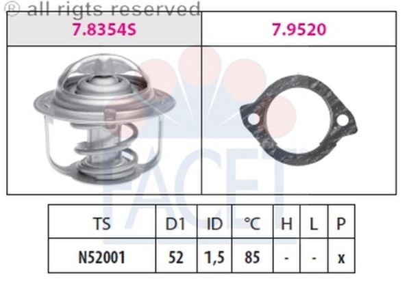 TERMOSTAT(52-85C)-323-LANTIS/323-FAMILYA 98>  (FACET)