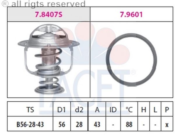 TERMOSTAT(56-88C)CARISMA 1.6-1.8  96>> (FACET)