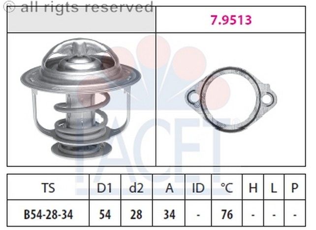 TERMOSTAT(54-76C)-L300/PAJERO 4D56  (FACET)