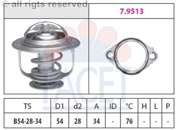 TERMOSTAT(54-76C)-L300/PAJERO 4D56  (FACET)