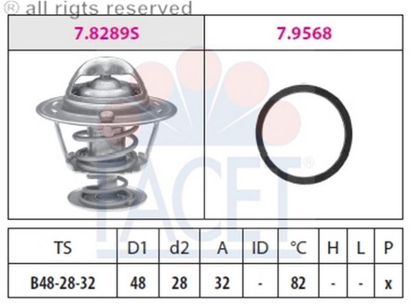 TERMOSTAT(48-82C)-PRIMERA-P12/ALMERA 00>>  (FACET)