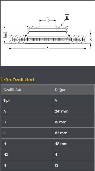 FREN DISKI ON (241-4)- GETZ 02-  (BENZINLI MOTORLAR)