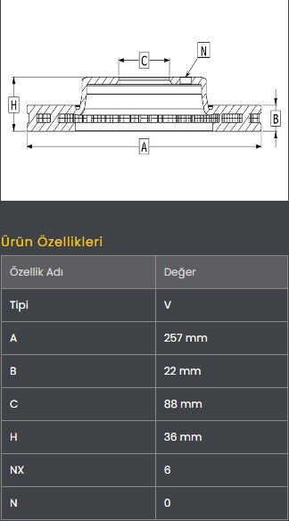 FREN DISKI ON (257-6)- TFR PICKUP 91-01