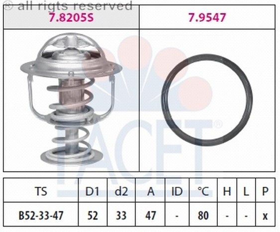 TERMOSTAT(52-80C)-YARIS 99>> (FACET)