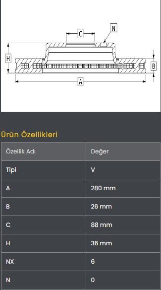 FREN DISKI ON (280-6)-TROOPER JEEP 91-