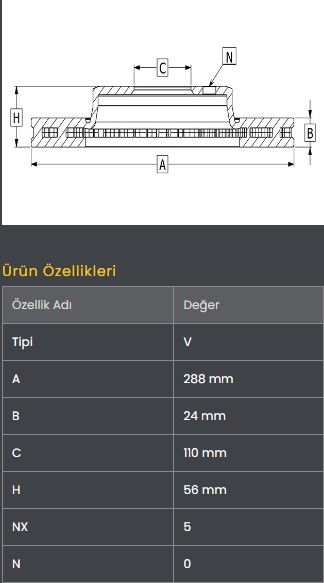 FREN DISKI ON (288-5)- CANTER-511 / 711 05-