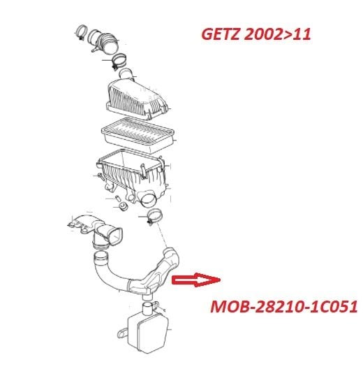 Hava Filtre Hortumu getz 03-06