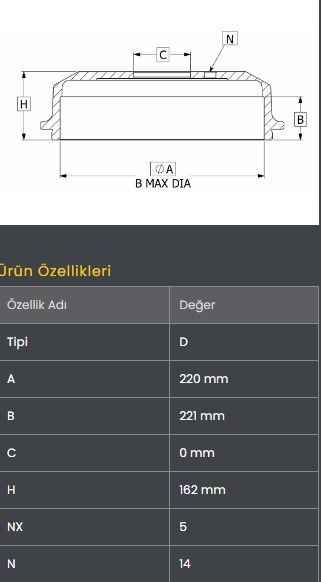 FREN KAMPANASI ARKA (220-5 ABS DISLISI UZERINDE)- BONGO ABSLI 10-  EURO5