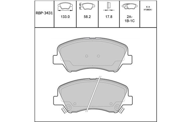 ON FREN BALATA - ACCENT-BLUE 10- / I20 15-19 / RIO 17- / I20 20- / STONIC 17-