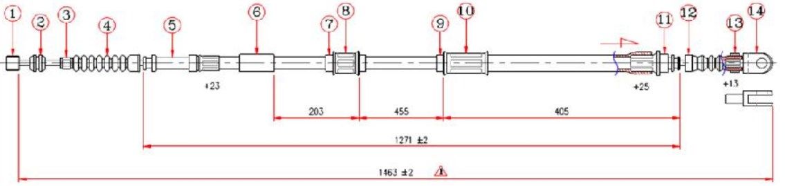 ARKA EL FREN TELI SAG- COROLLA 98-01 (DISKLI FREN ARACLAR)