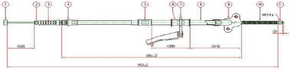ARKA EL FREN TELI SOL- HILUX-LN85 94-97