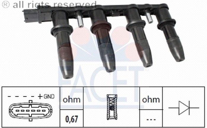 BOBIN ATESLEME (4LU PIPO TIP)-ASTRA-G/VECTRA-C/ASTRA-H Z16XEP (FACET)