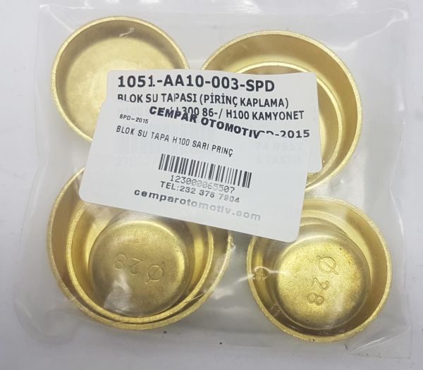 Blok Su Tapa H100 Sarı Pirinç